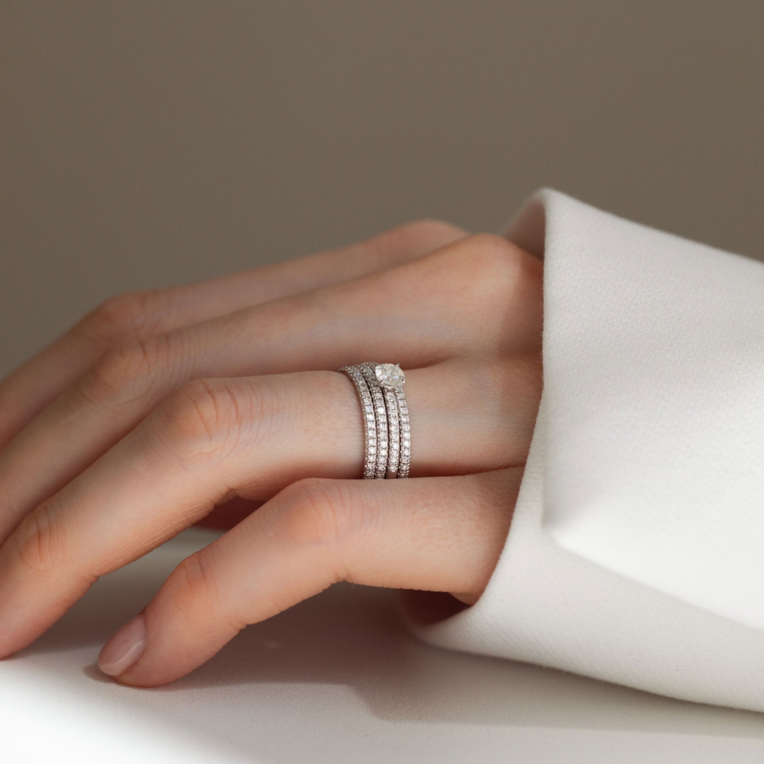 Onni 1.6 eternity diamond ring - White gold