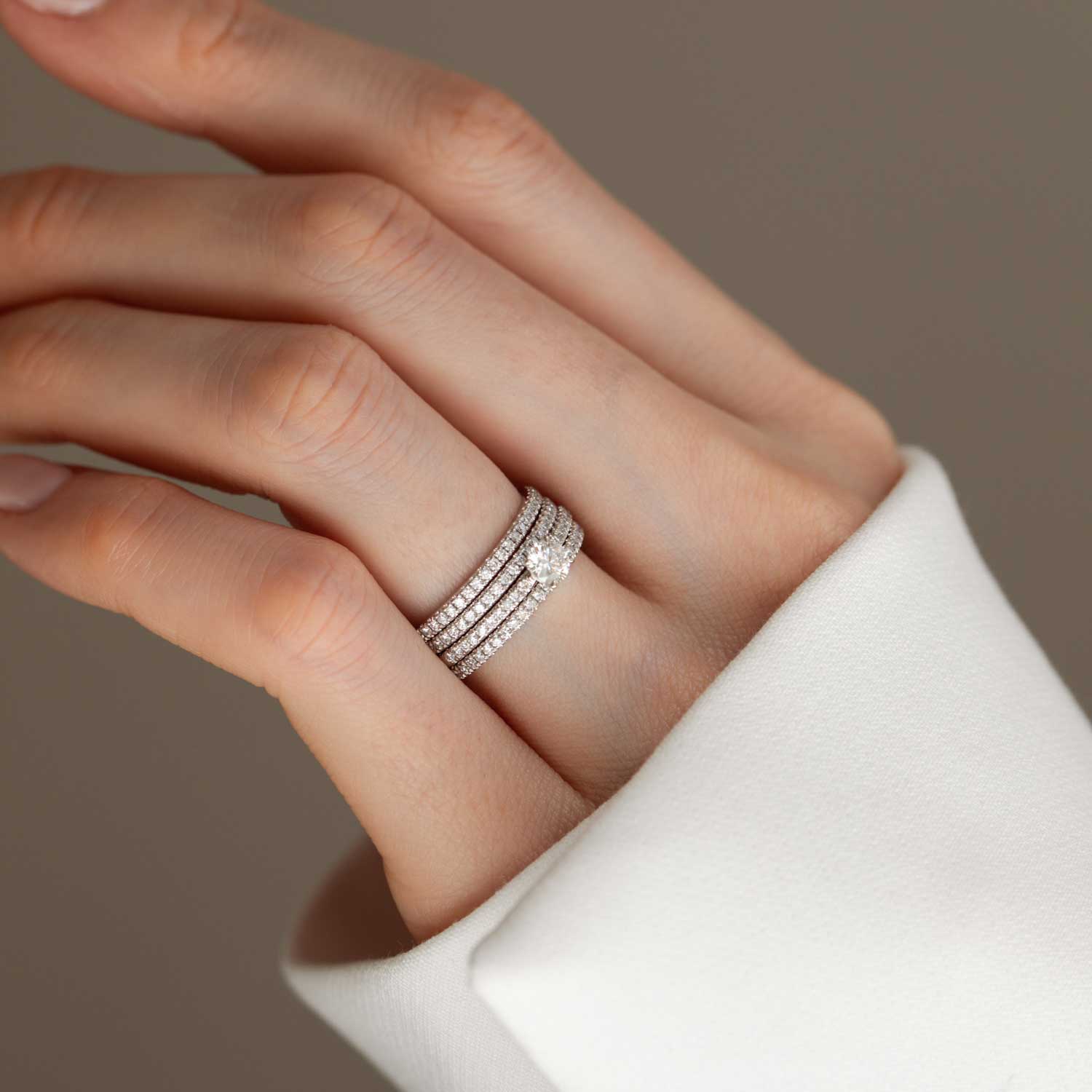 Onni 1.6 eternity diamond ring - White gold