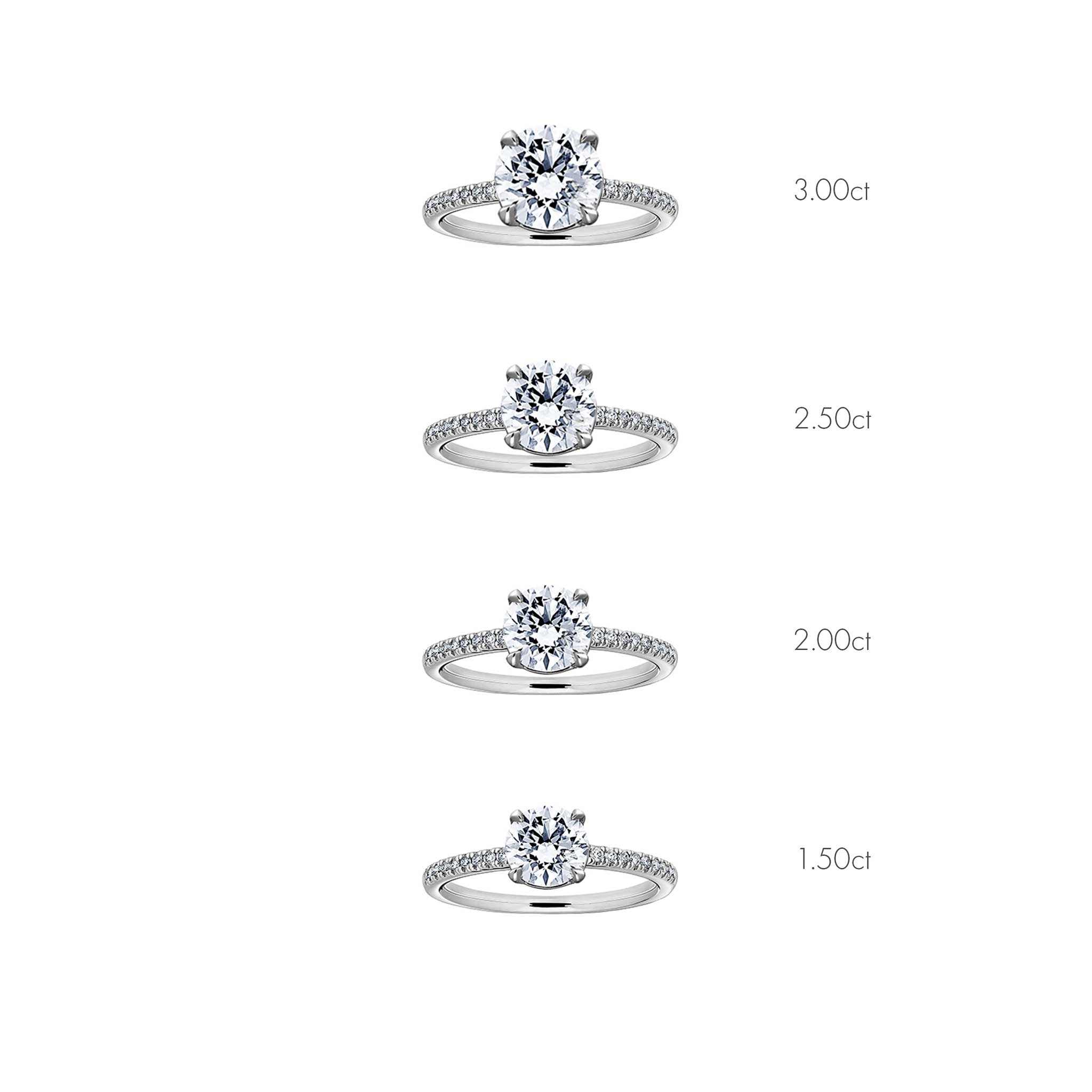 Siro Brilliant diamond with side stones - platinum