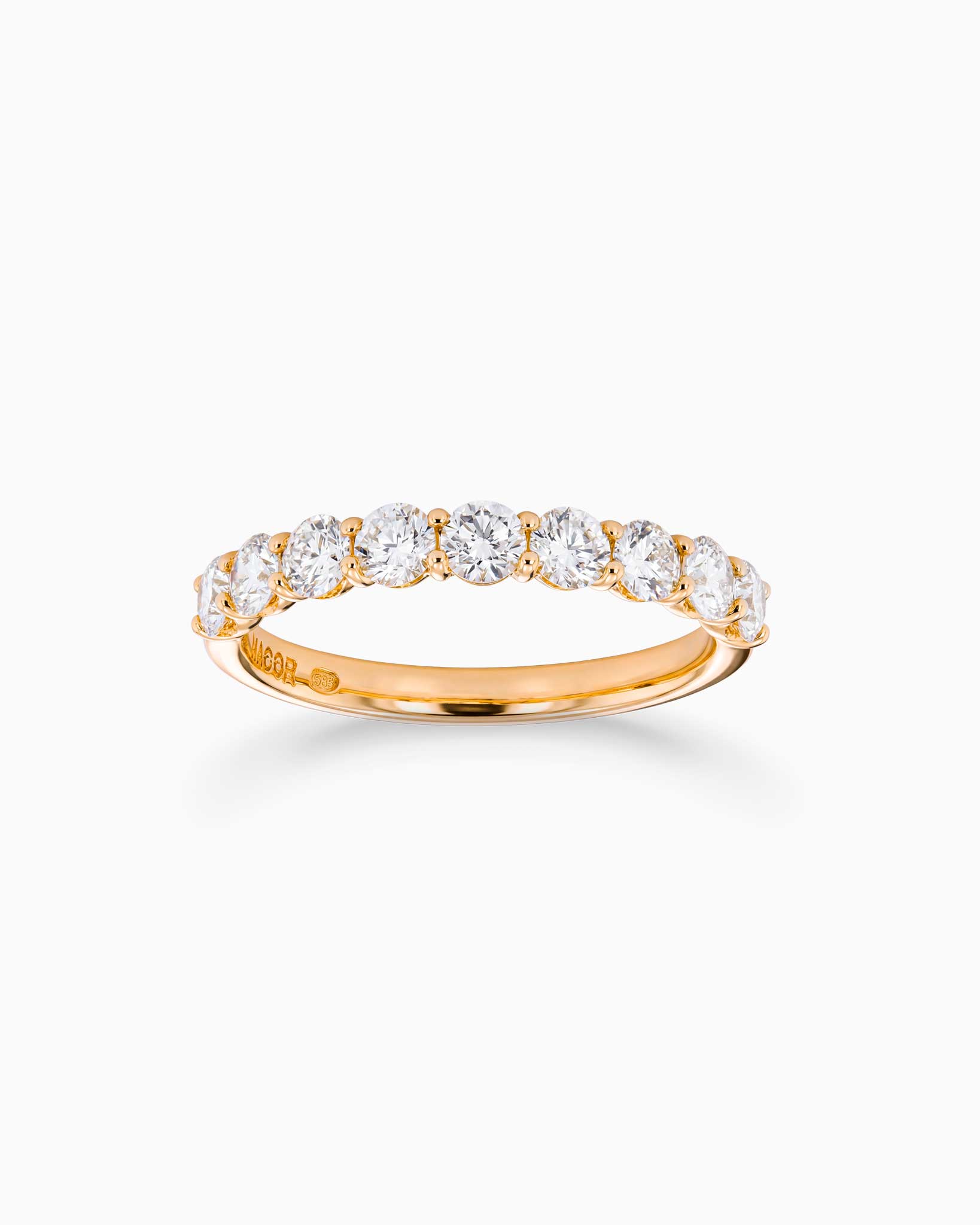 Sierra Brilliant Half Eternity Ring - Yellow Gold