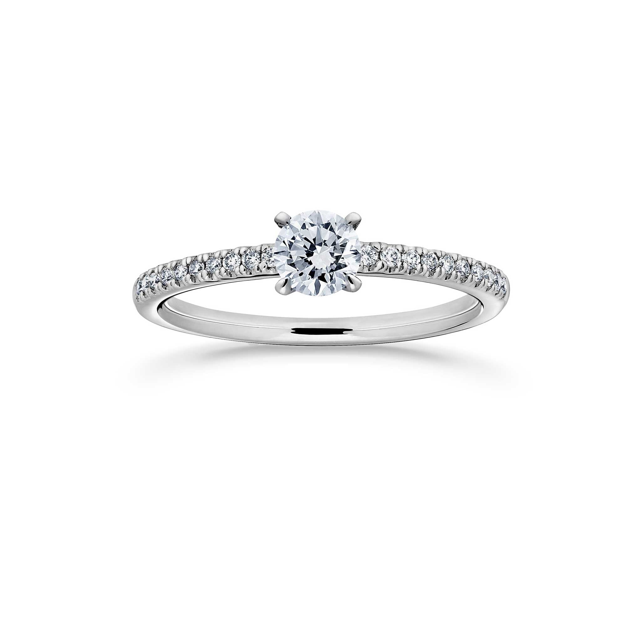 Siro Brilliant diamond with side stones - platinum