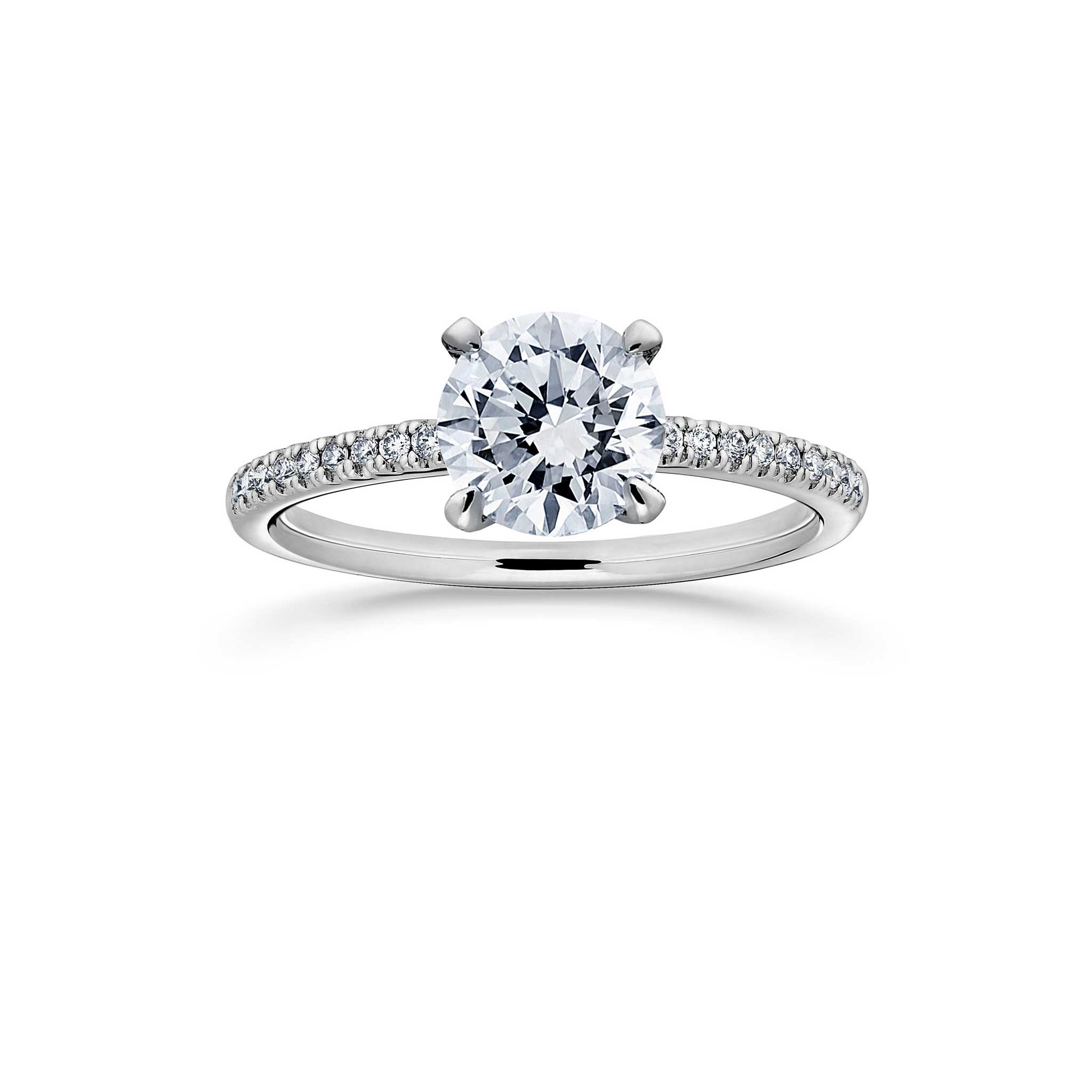 Siro Brilliant diamond with side stones - platinum