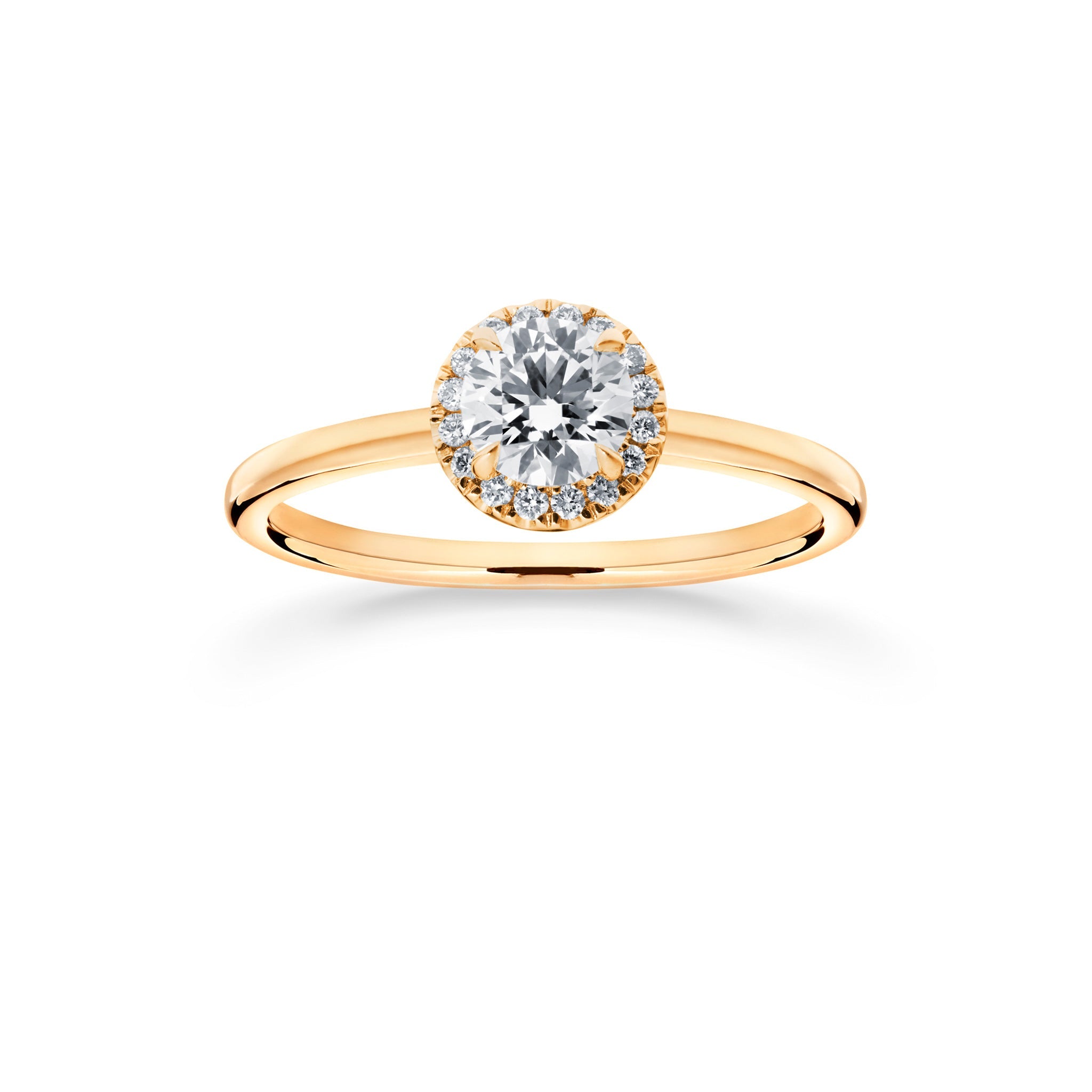 Siro Halo Brilliant diamond ring yellow gold