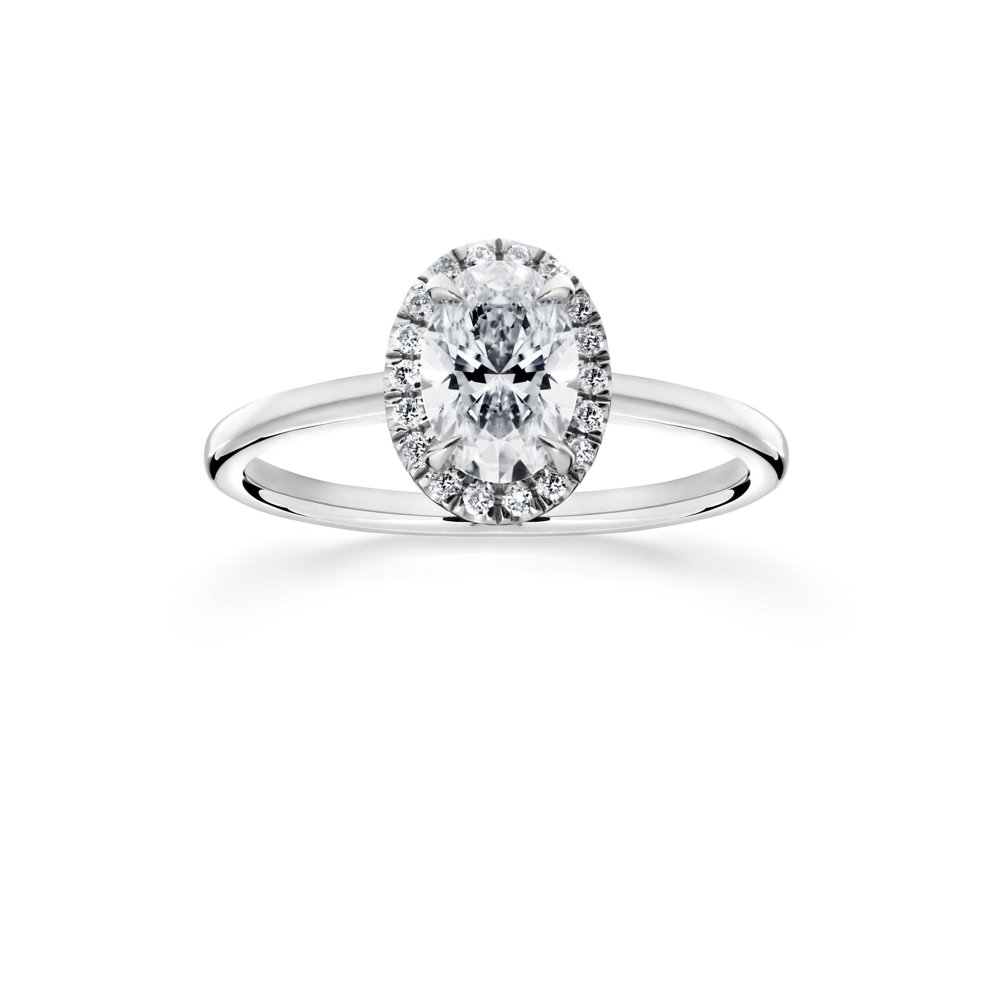 Siro Halo Oval diamond ring - white gold