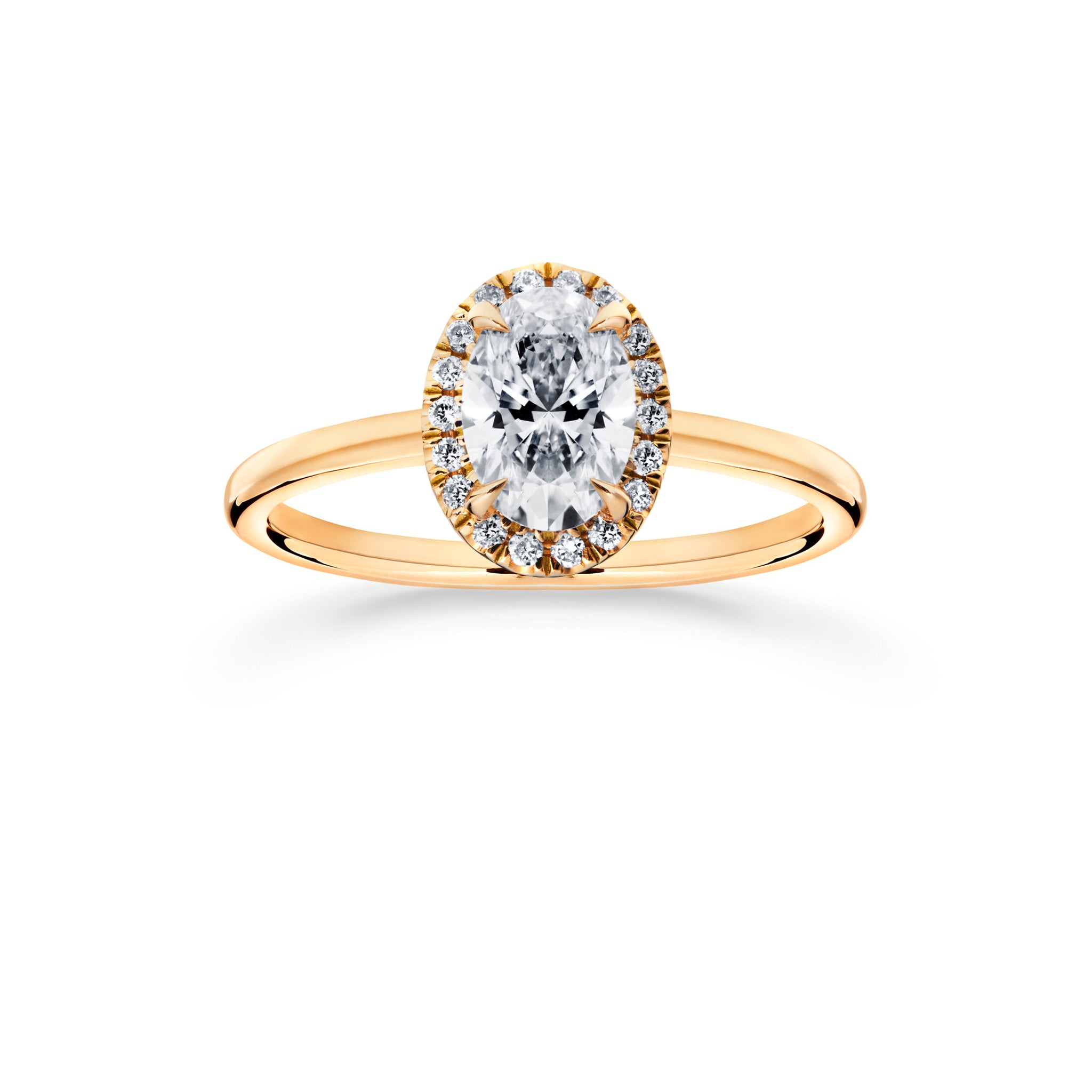 Siro Halo Oval diamond ring - yellow gold