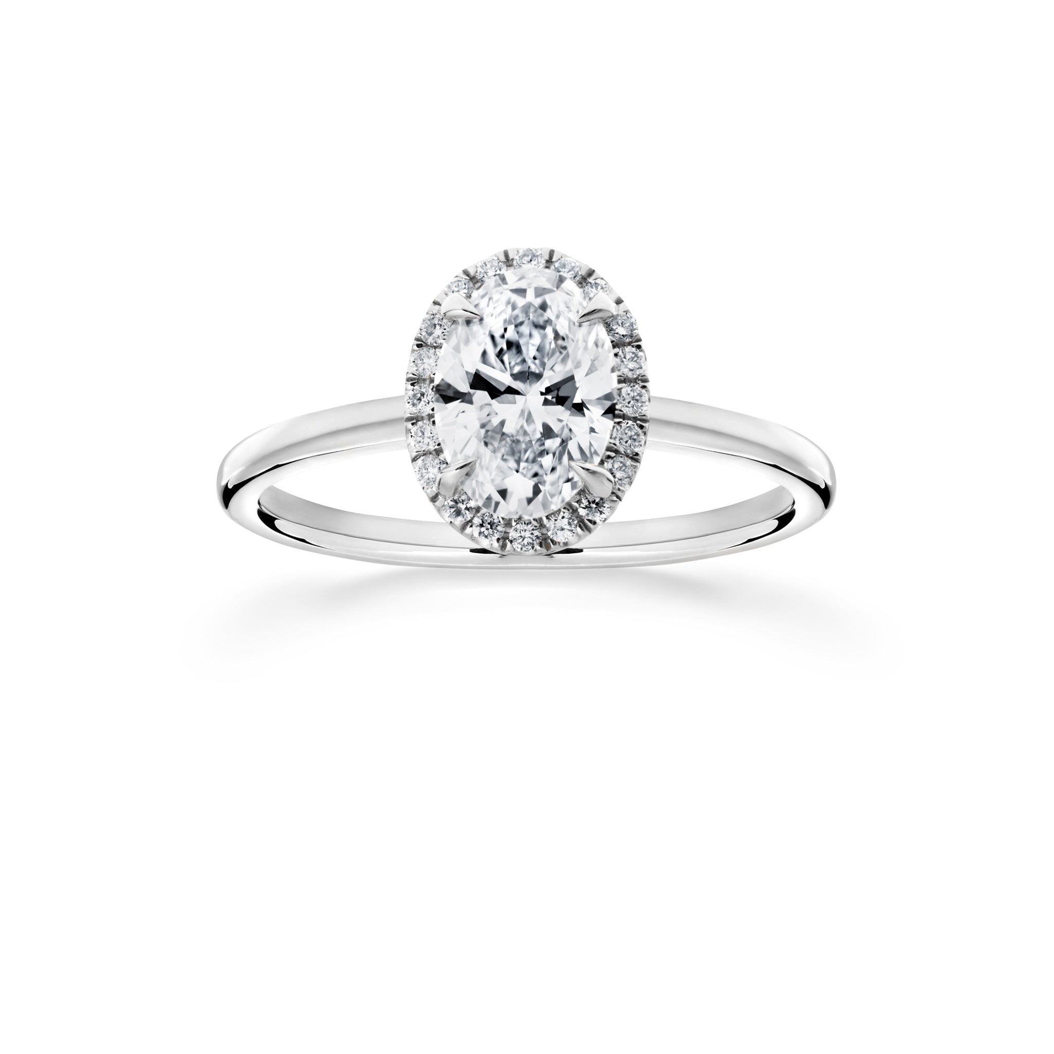Siro Halo Oval diamond ring - white gold