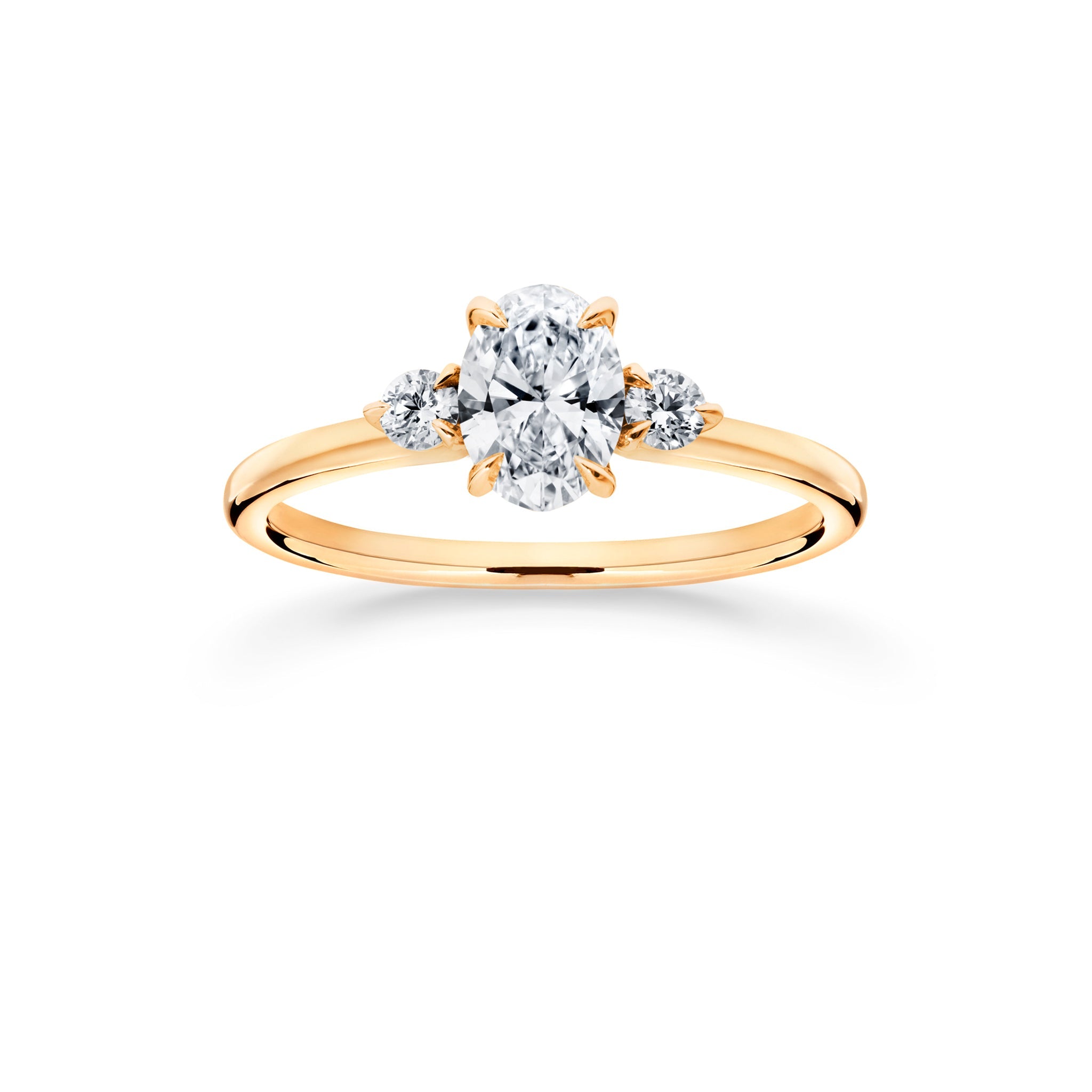 Siro Oval Three Stone diamond ring - yellow gold