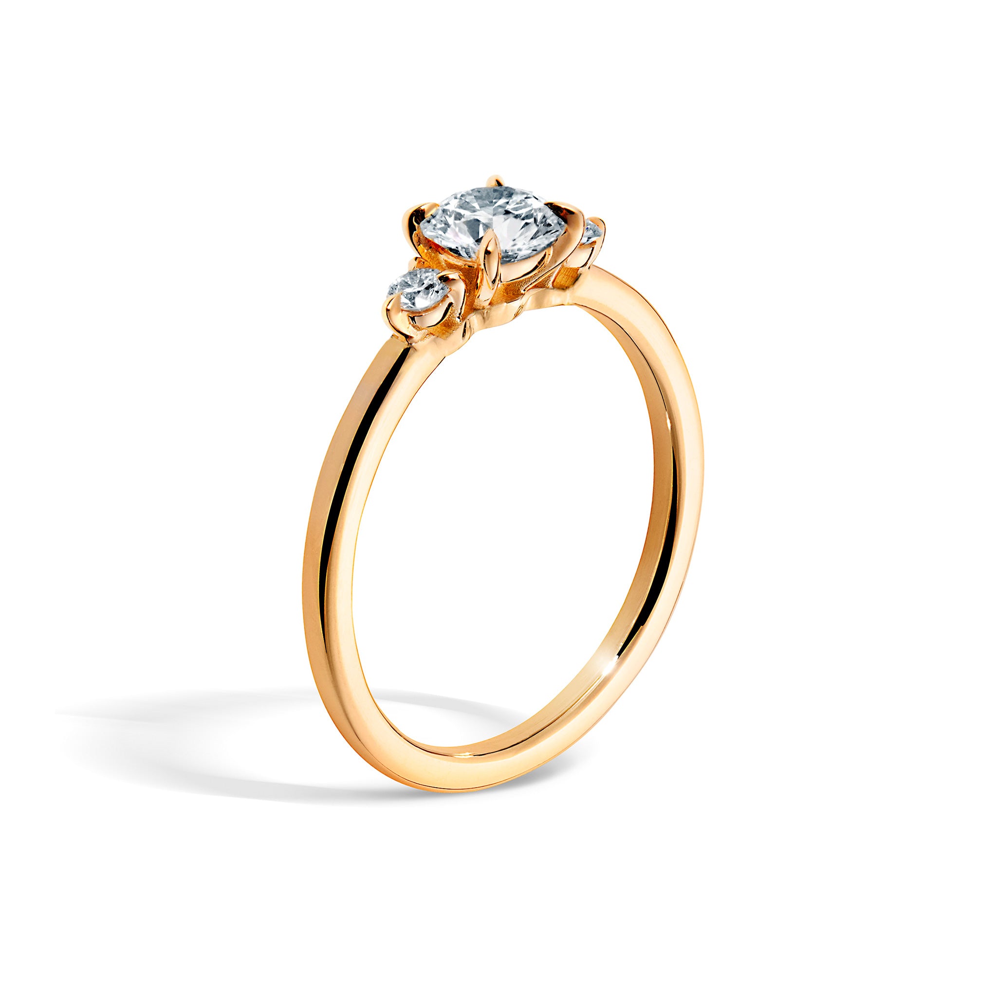 Siro Three Stone diamond ring - yellow gold