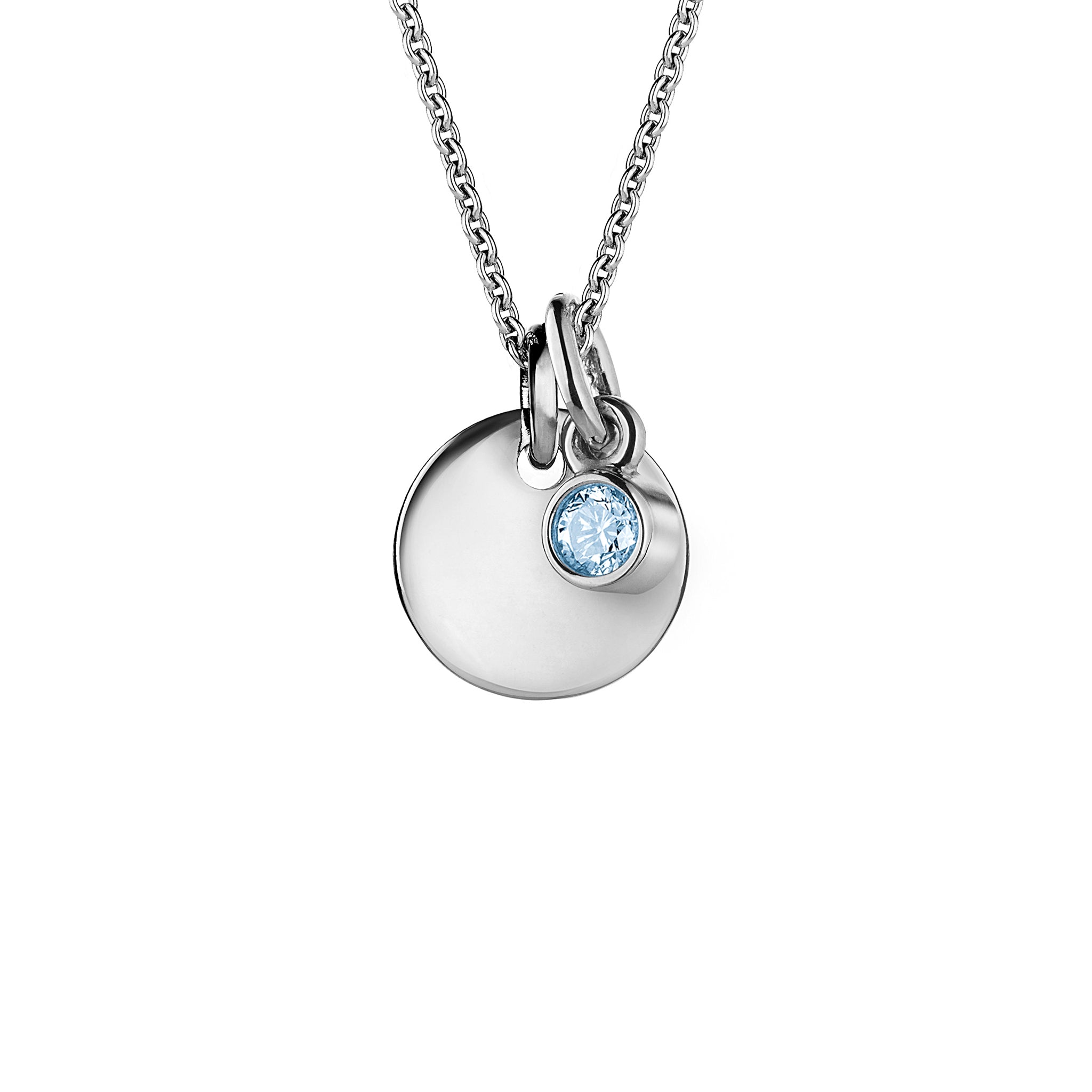 Smooth disk and diamond necklace