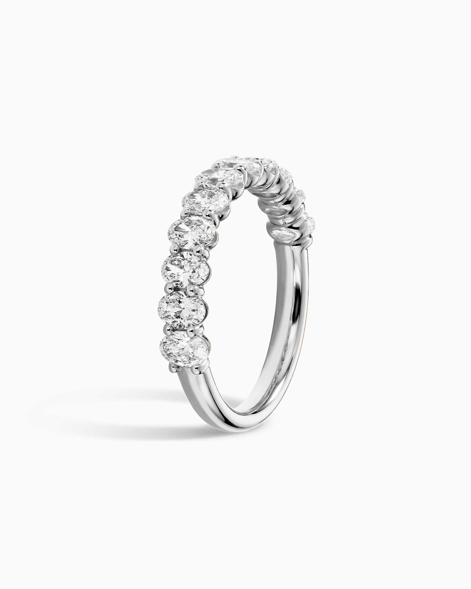 Sierra Oval Half Eternity Ring - White Gold