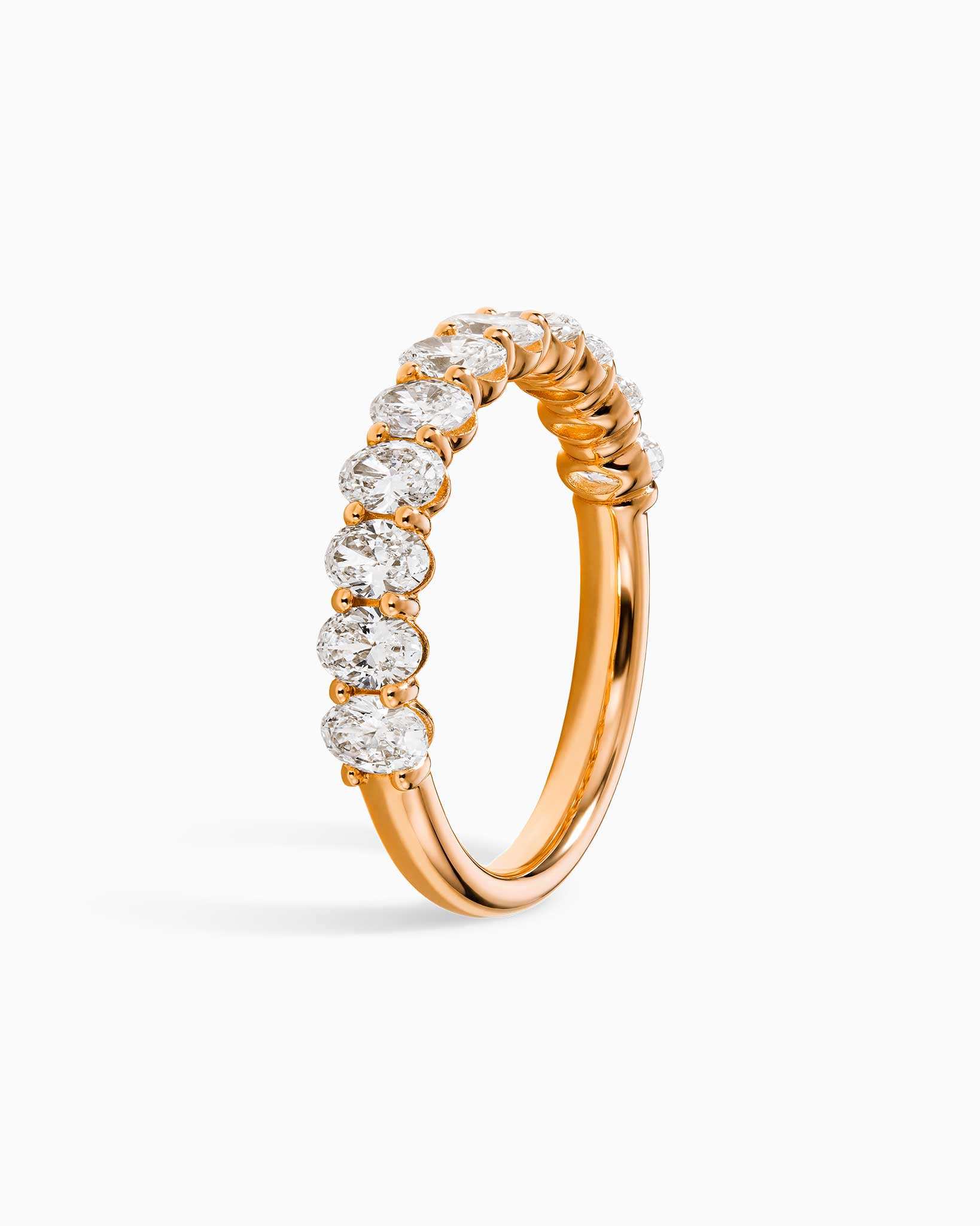 Sierra Oval Half Eternity Ring - Yellow Gold