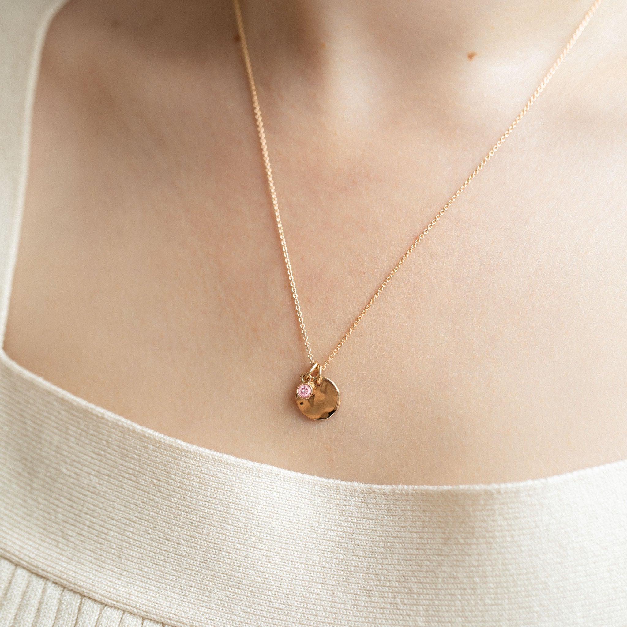 Bezel Blush diamond pendant