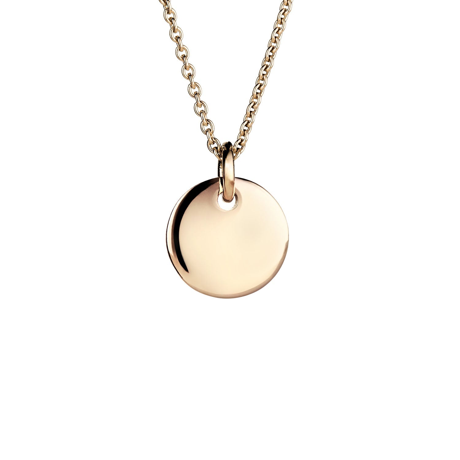 Smooth disk pendant necklace