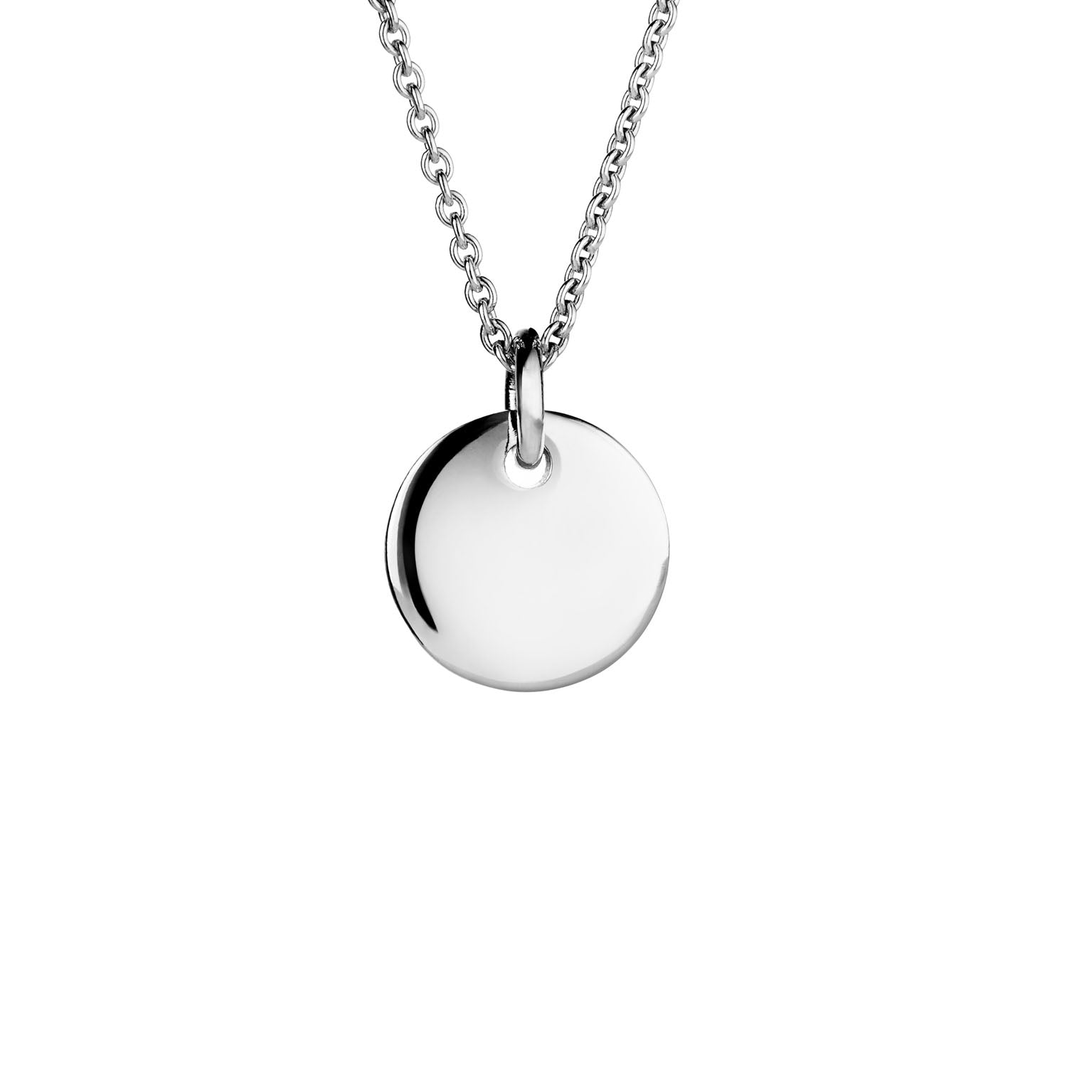 Smooth disk pendant necklace