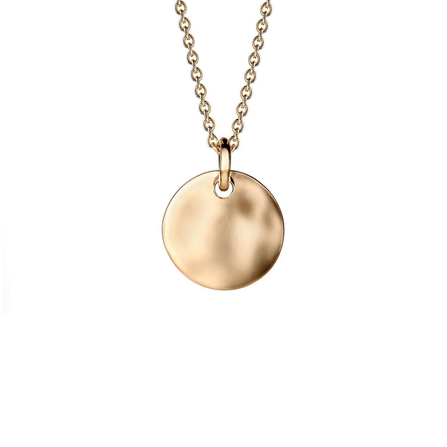 Hammered disk pendant necklace