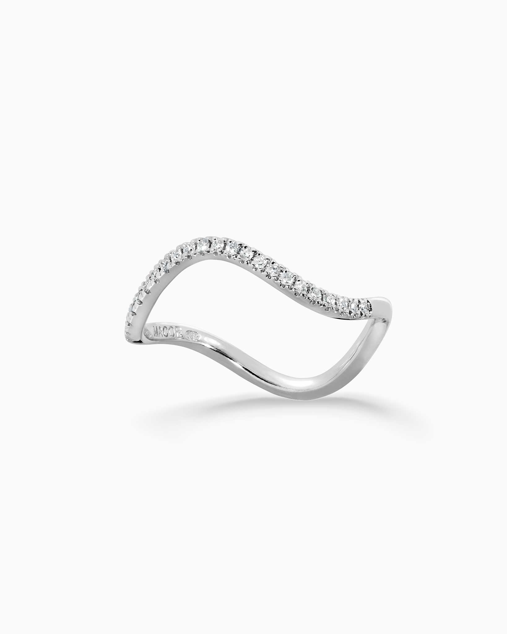Ava Wave diamond ring - white gold