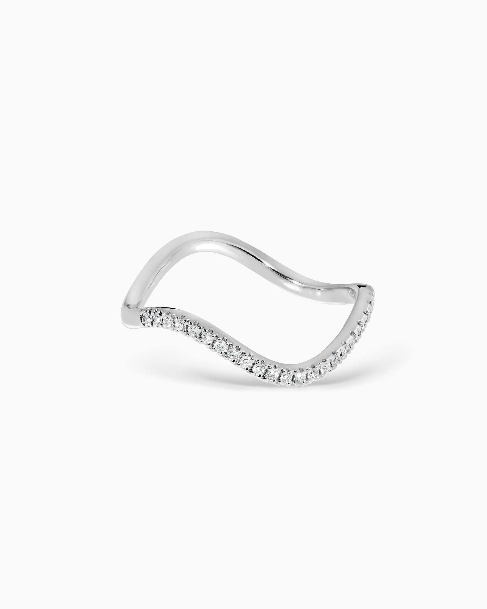 Ava Wave diamond ring - white gold