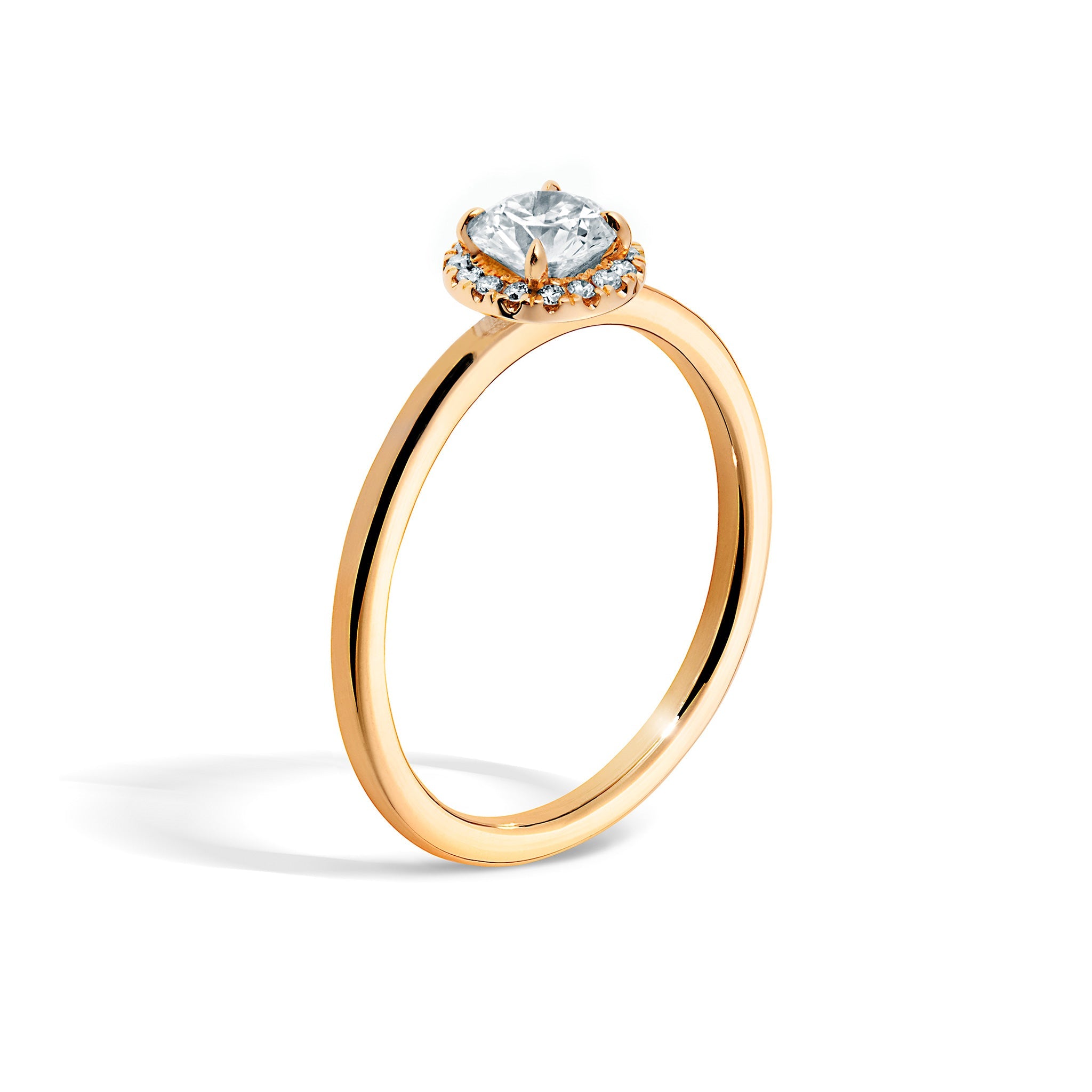 Siro Halo Brilliant diamond ring yellow gold