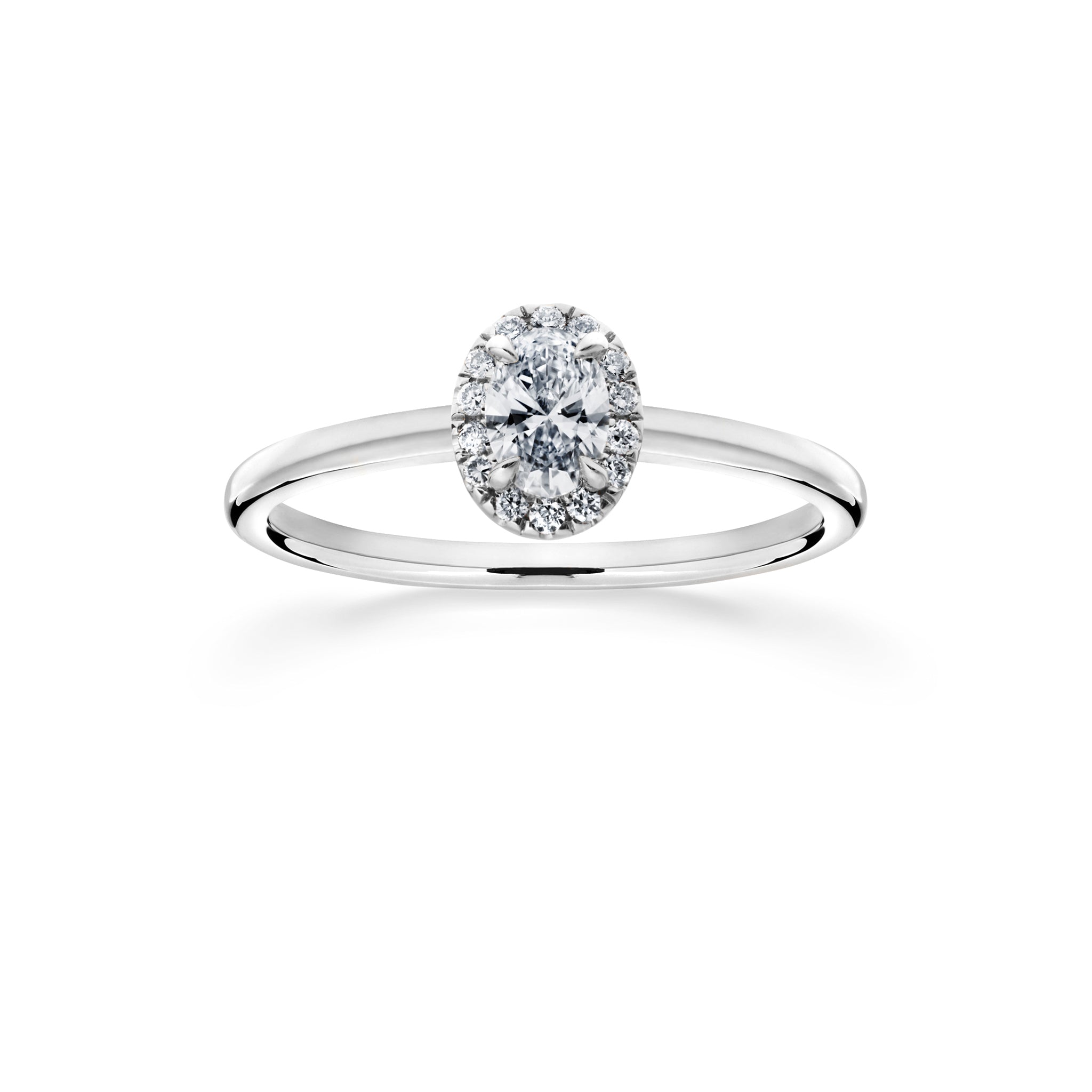 Siro Halo Oval diamond ring white gold