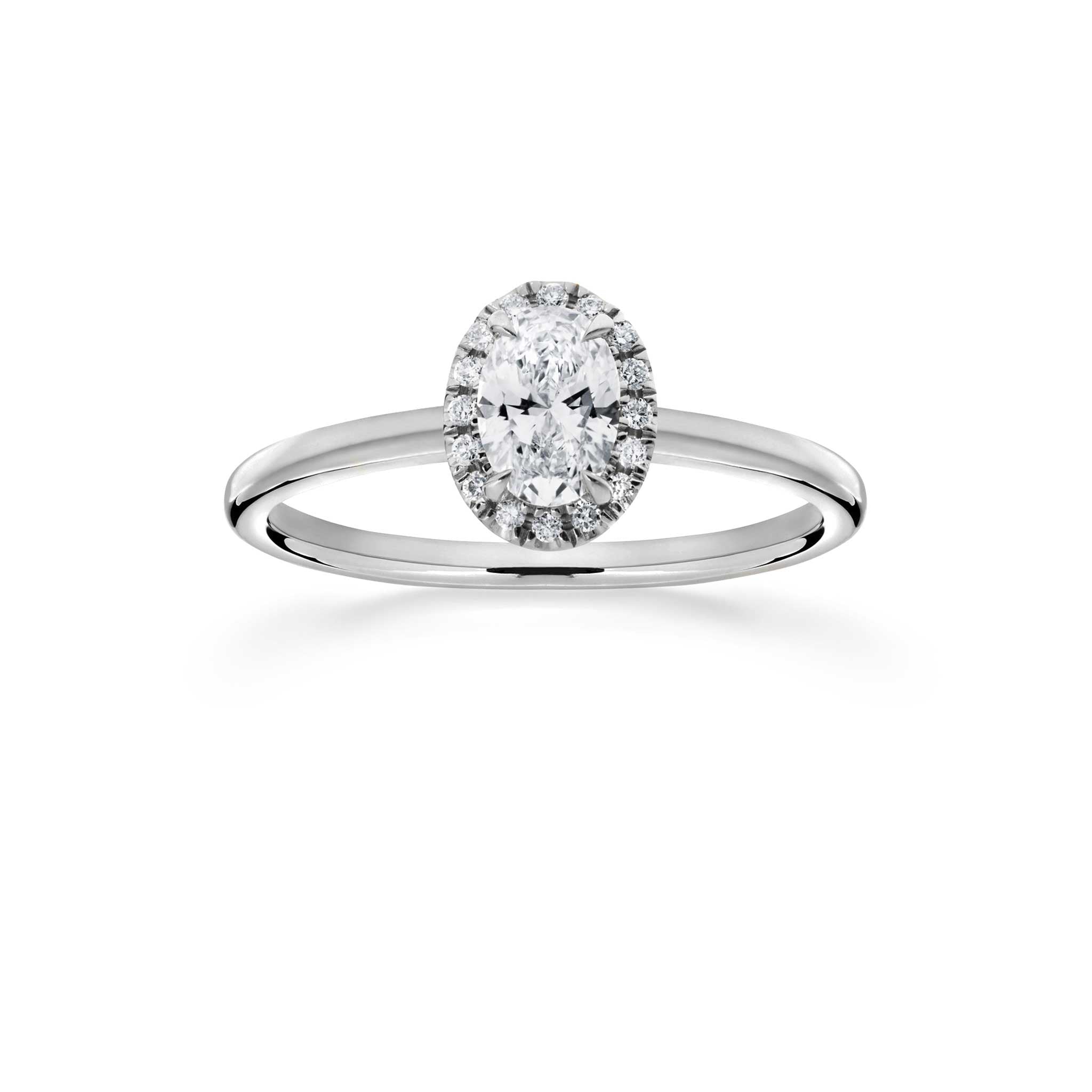 Siro Halo Oval diamond ring - platinum