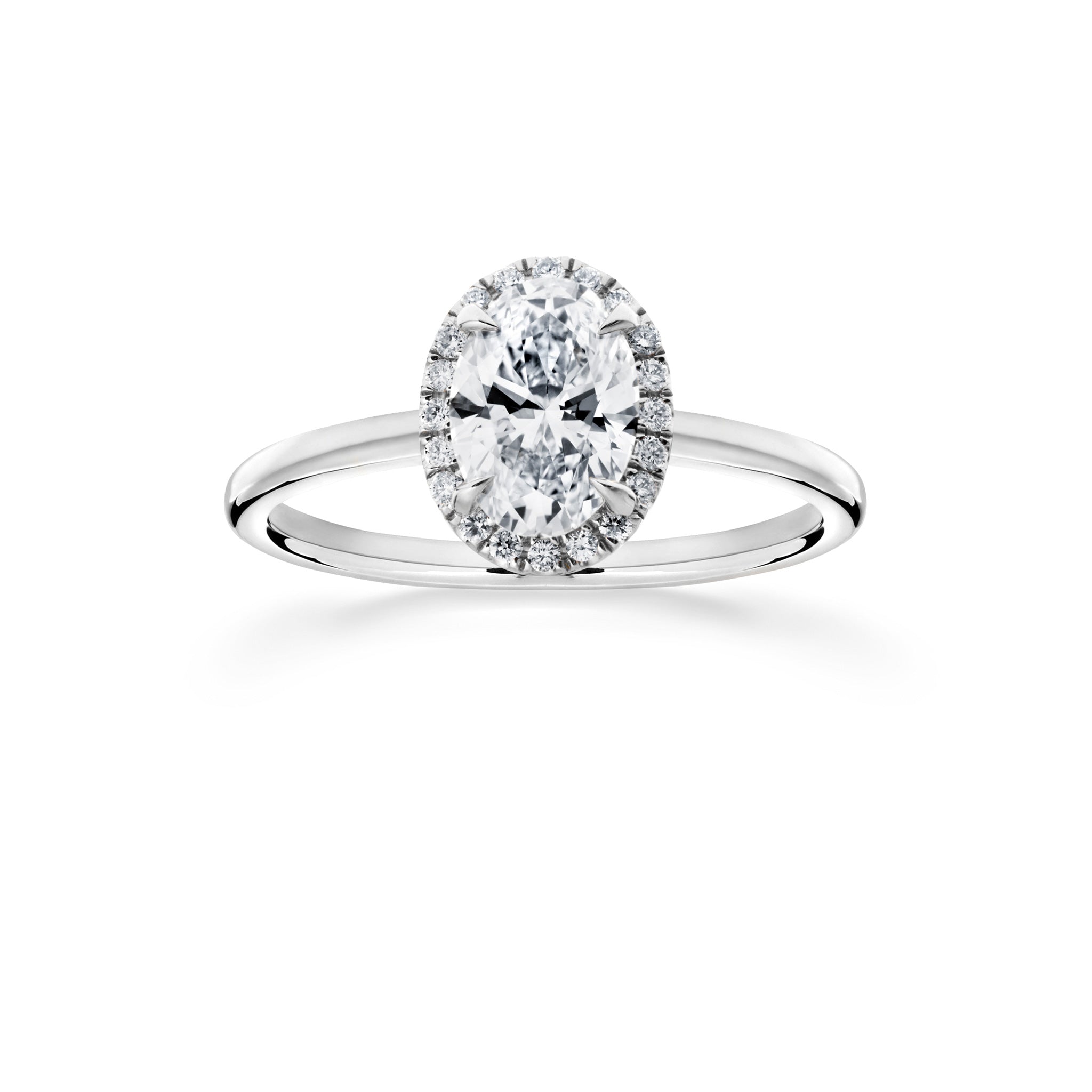 Siro Halo Oval diamond ring platinum