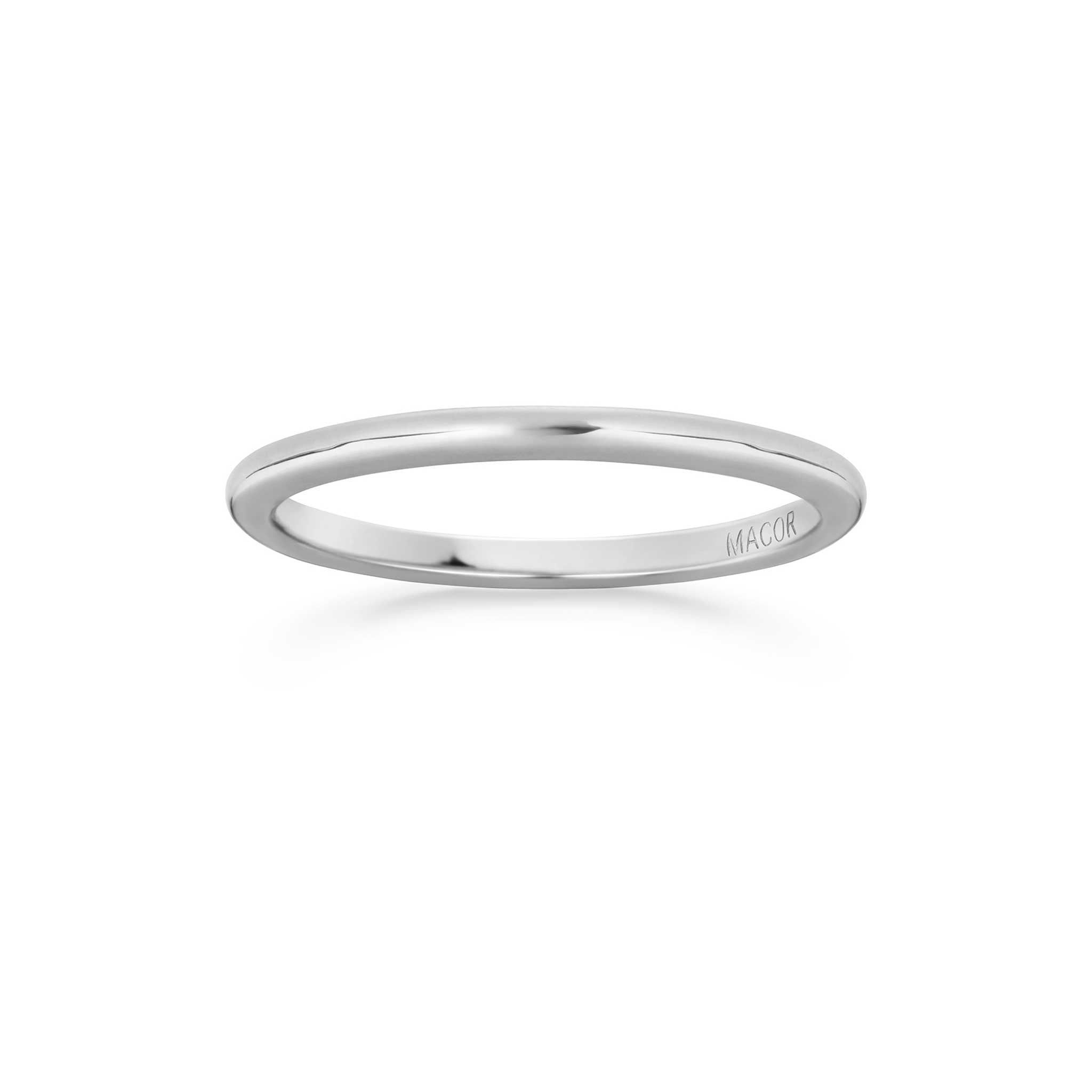 Siro Plain Band - White Gold or Platinum
