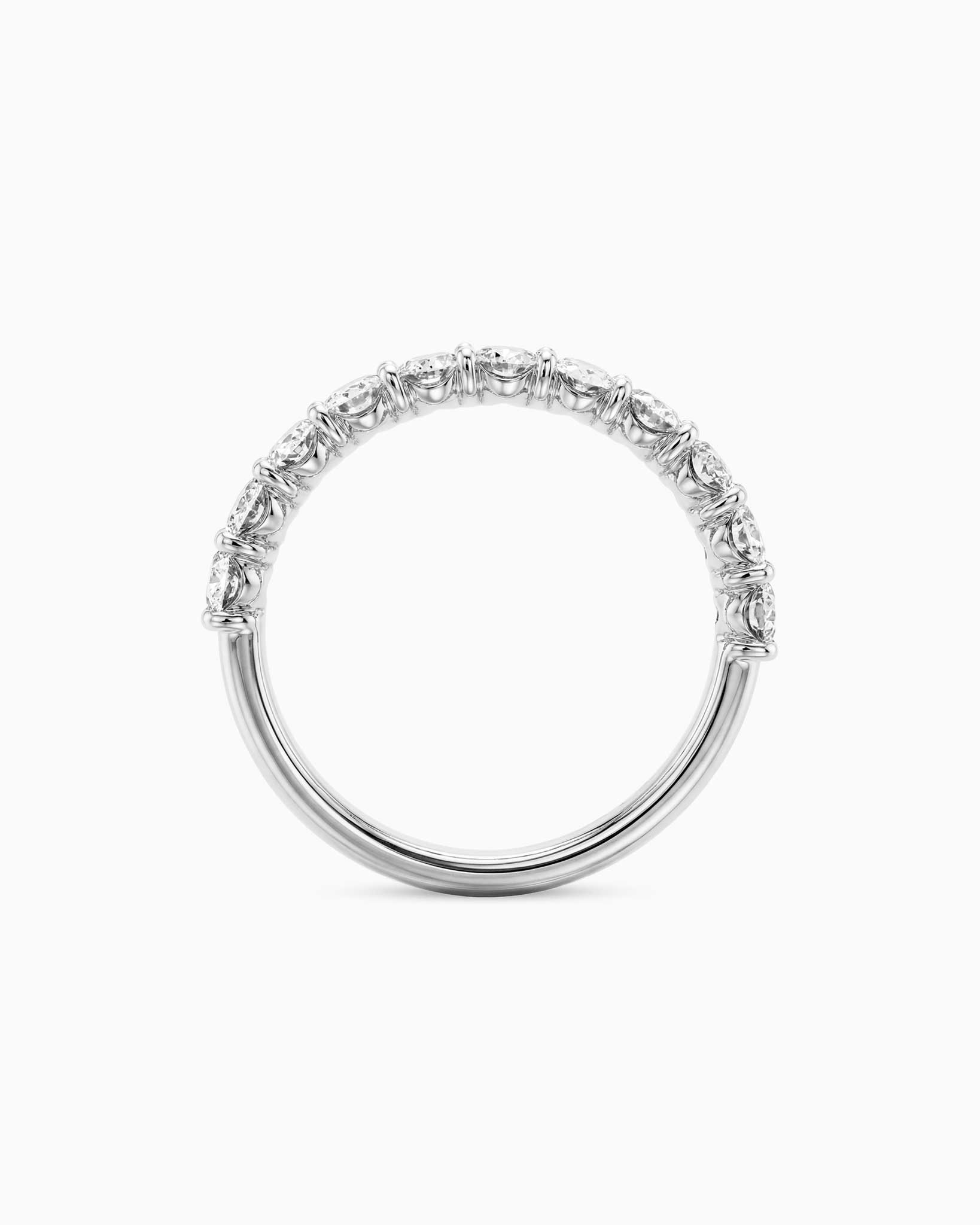 Sierra Oval Half Eternity Ring - White Gold
