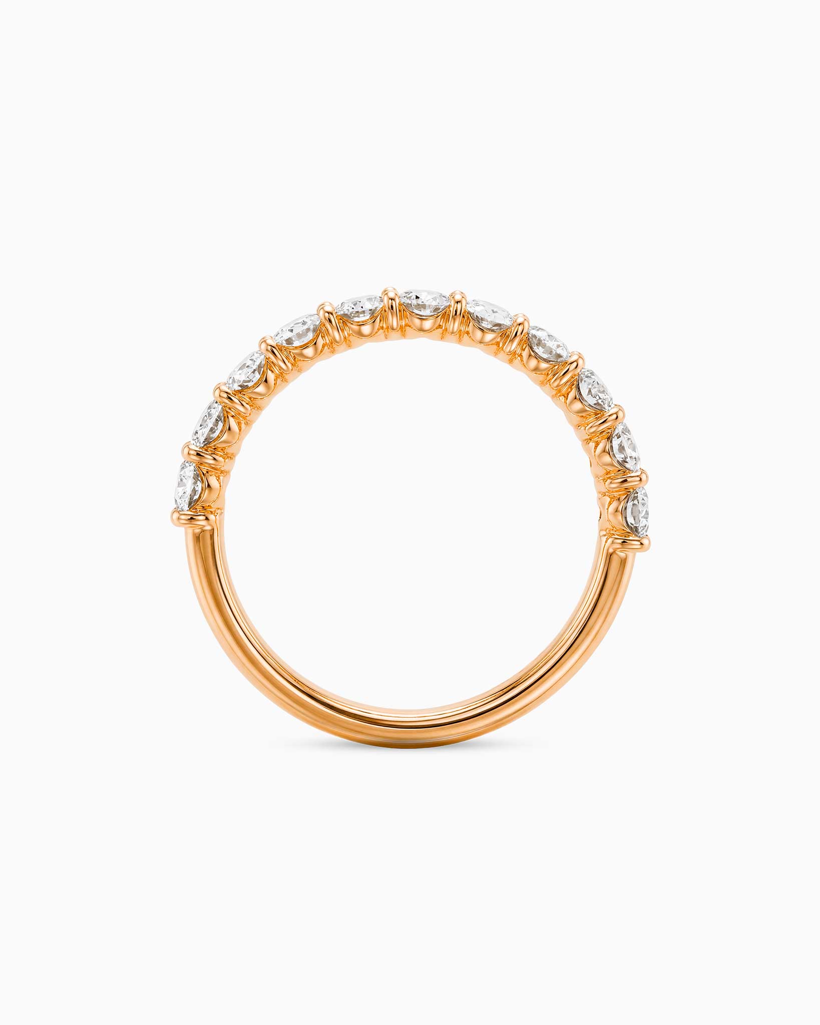 Sierra Oval Half Eternity Ring - Yellow Gold