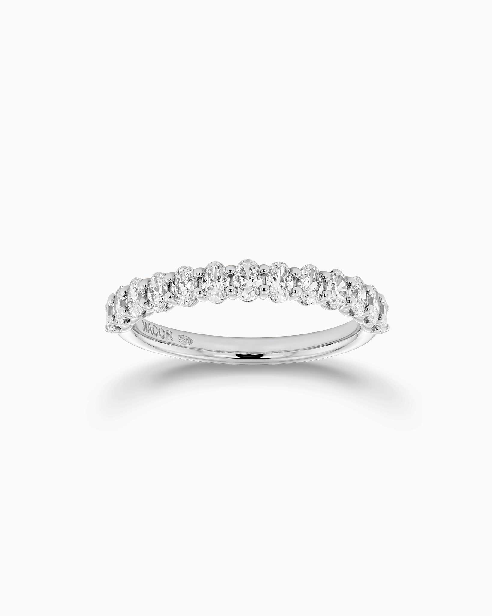 Sierra Oval Half Eternity Ring Small - White Gold