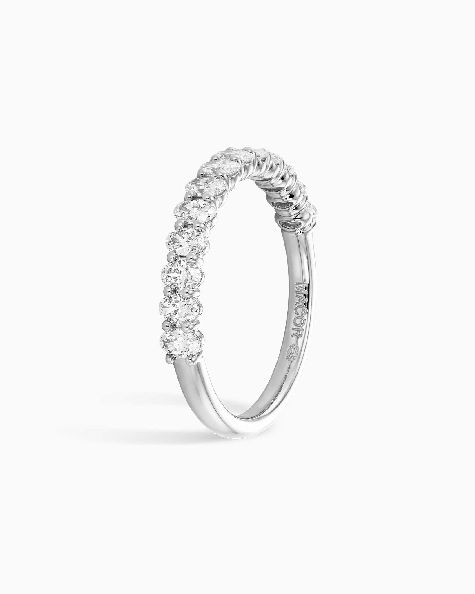 Sierra Oval Half Eternity Ring Small - White Gold