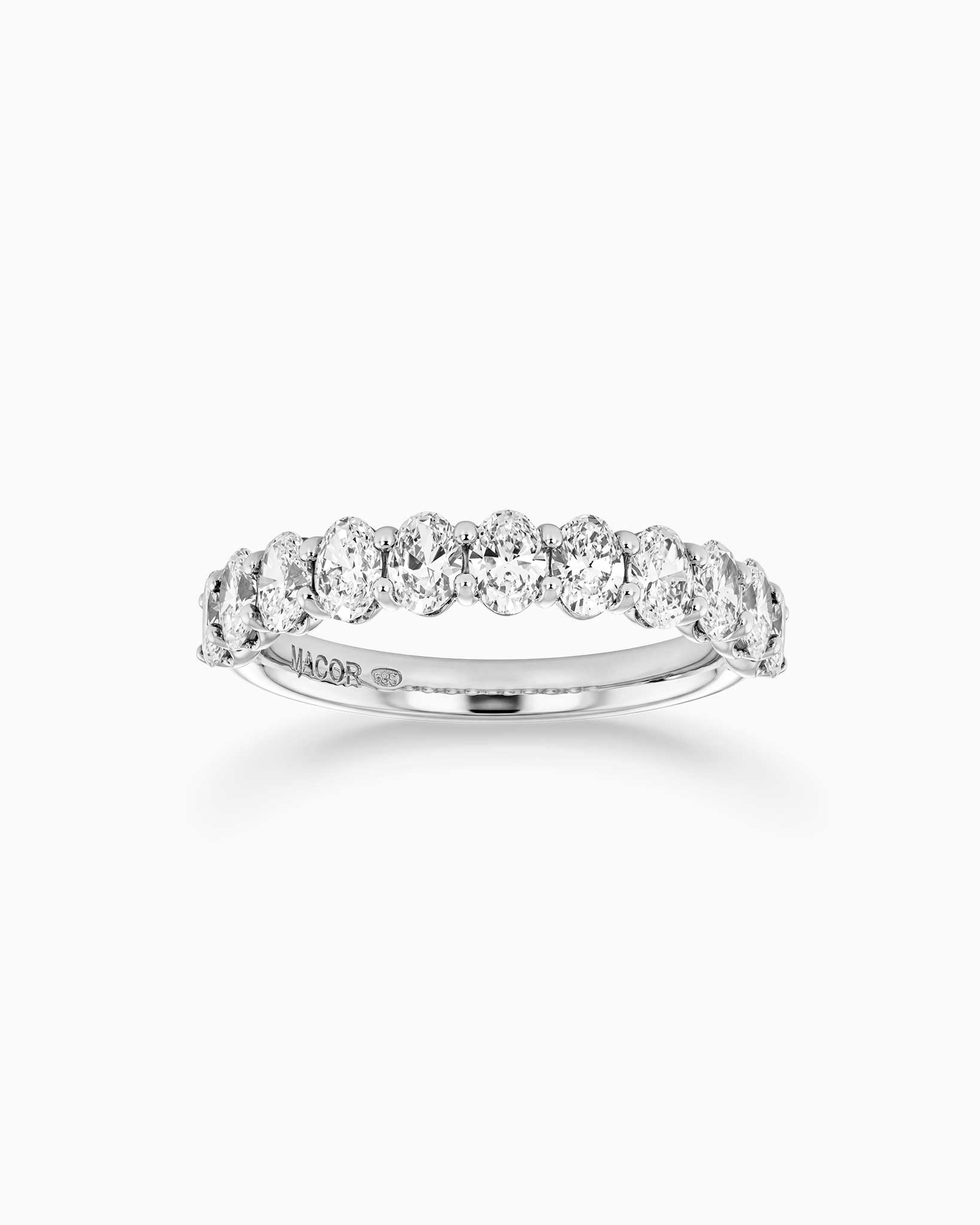 Sierra Oval Half Eternity Ring - White Gold