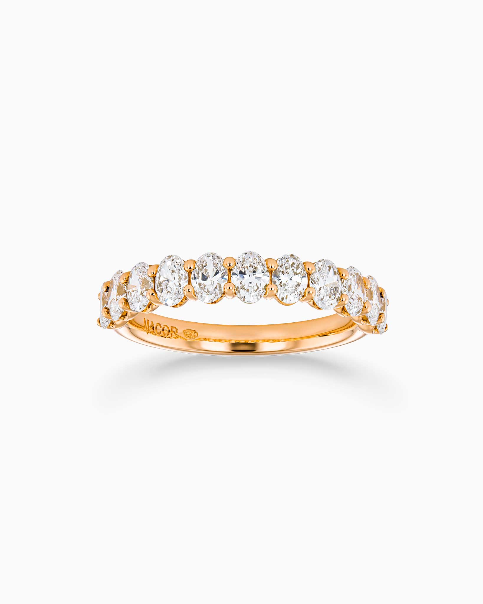 Sierra Oval Half Eternity Ring - Yellow Gold