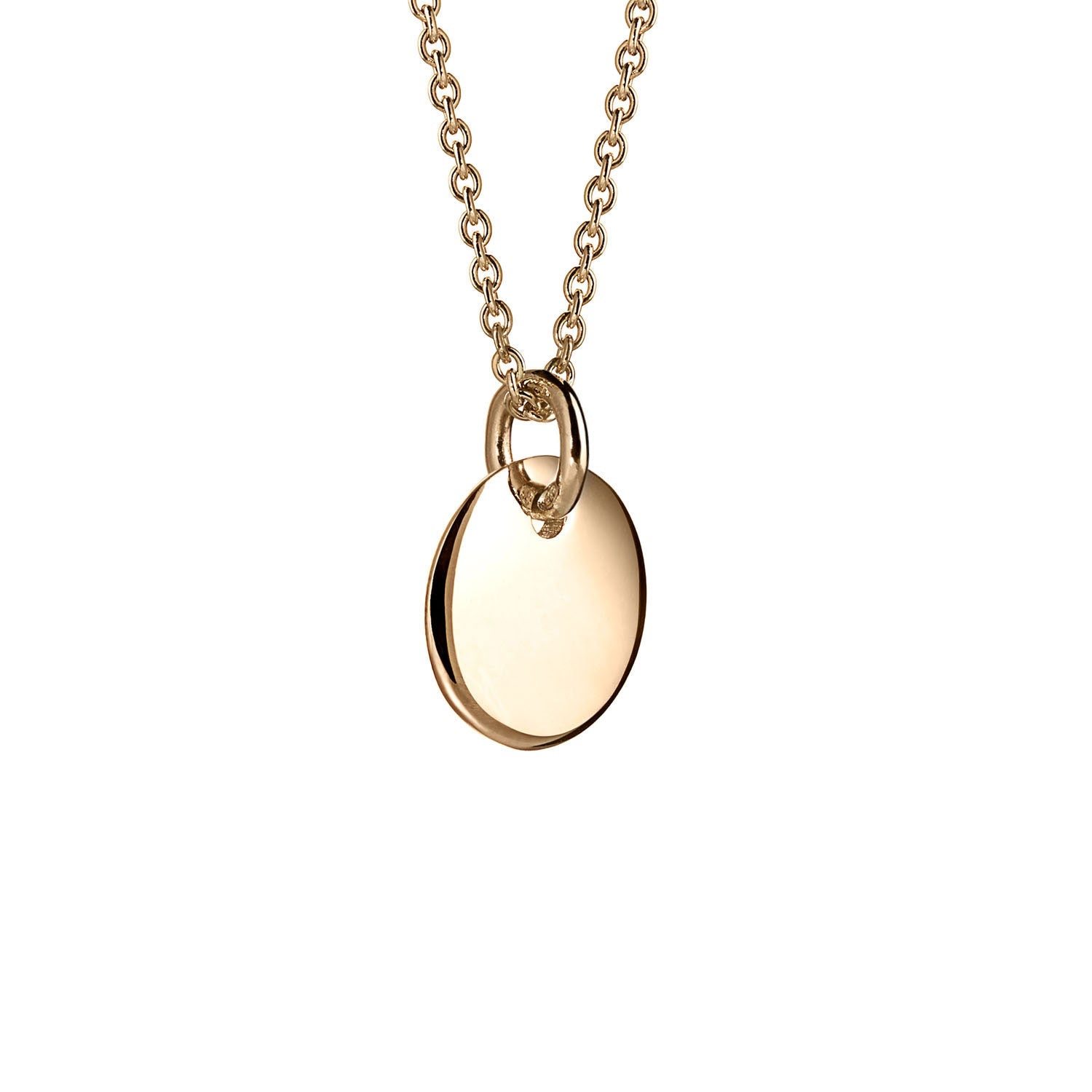 Smooth disk pendant necklace