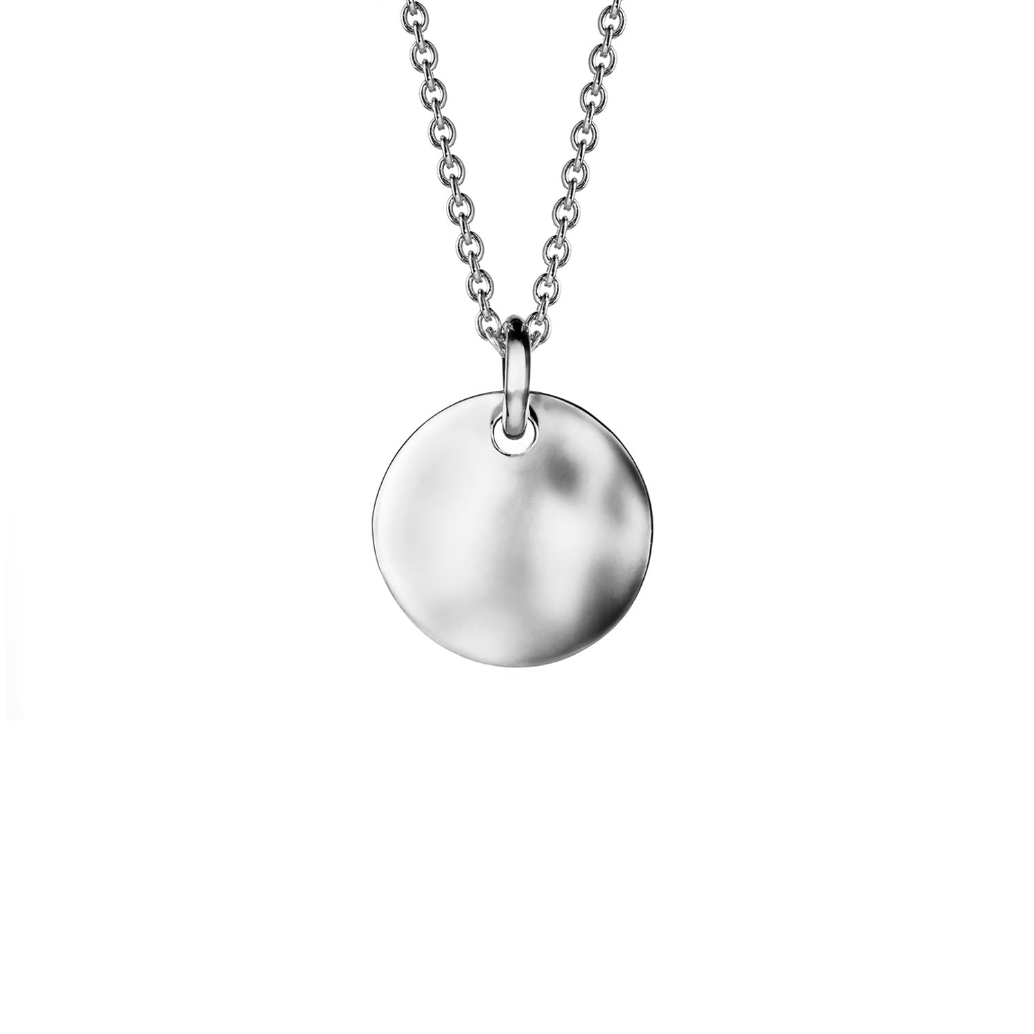 Hammered disk pendant necklace